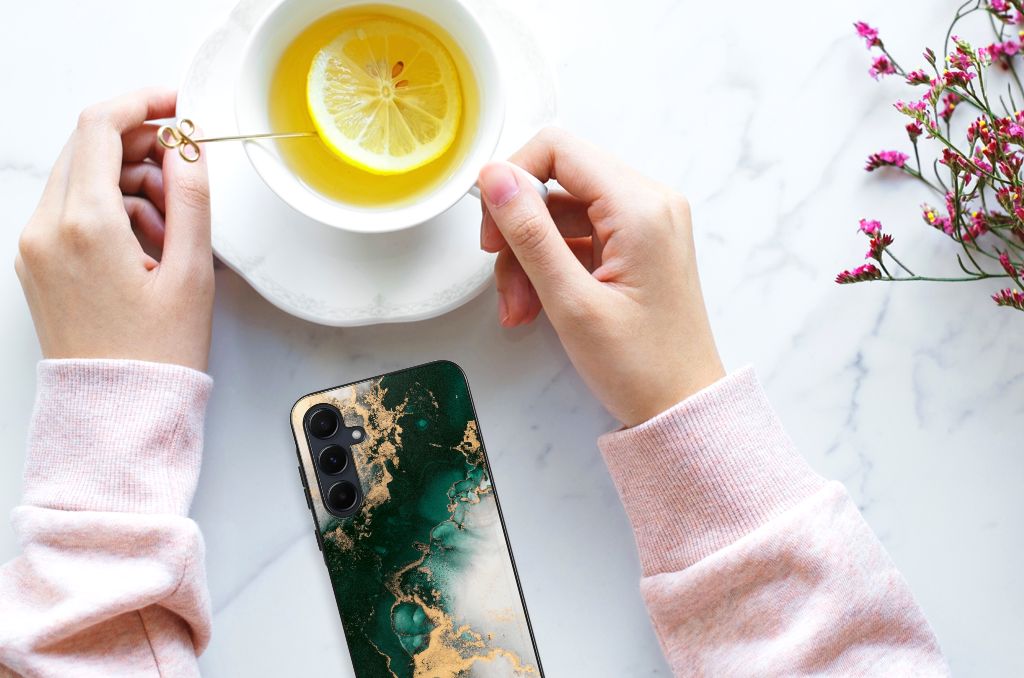 Marmeren Print Telefoonhoesje voor Samsung Galaxy A55 Marmer Groen B2C Telecom