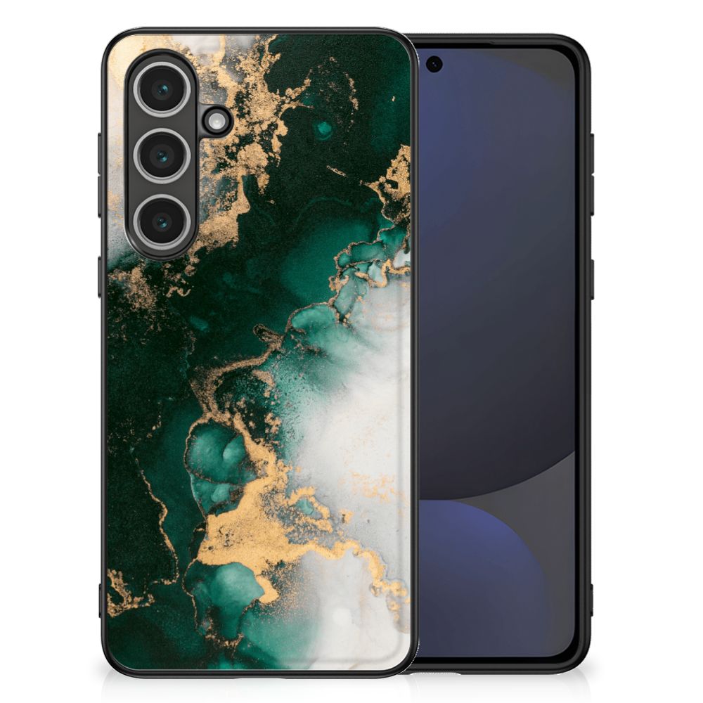 Samsung Galaxy S24 FE Marmeren Print Telefoonhoesje Marmer Groen aanzicht