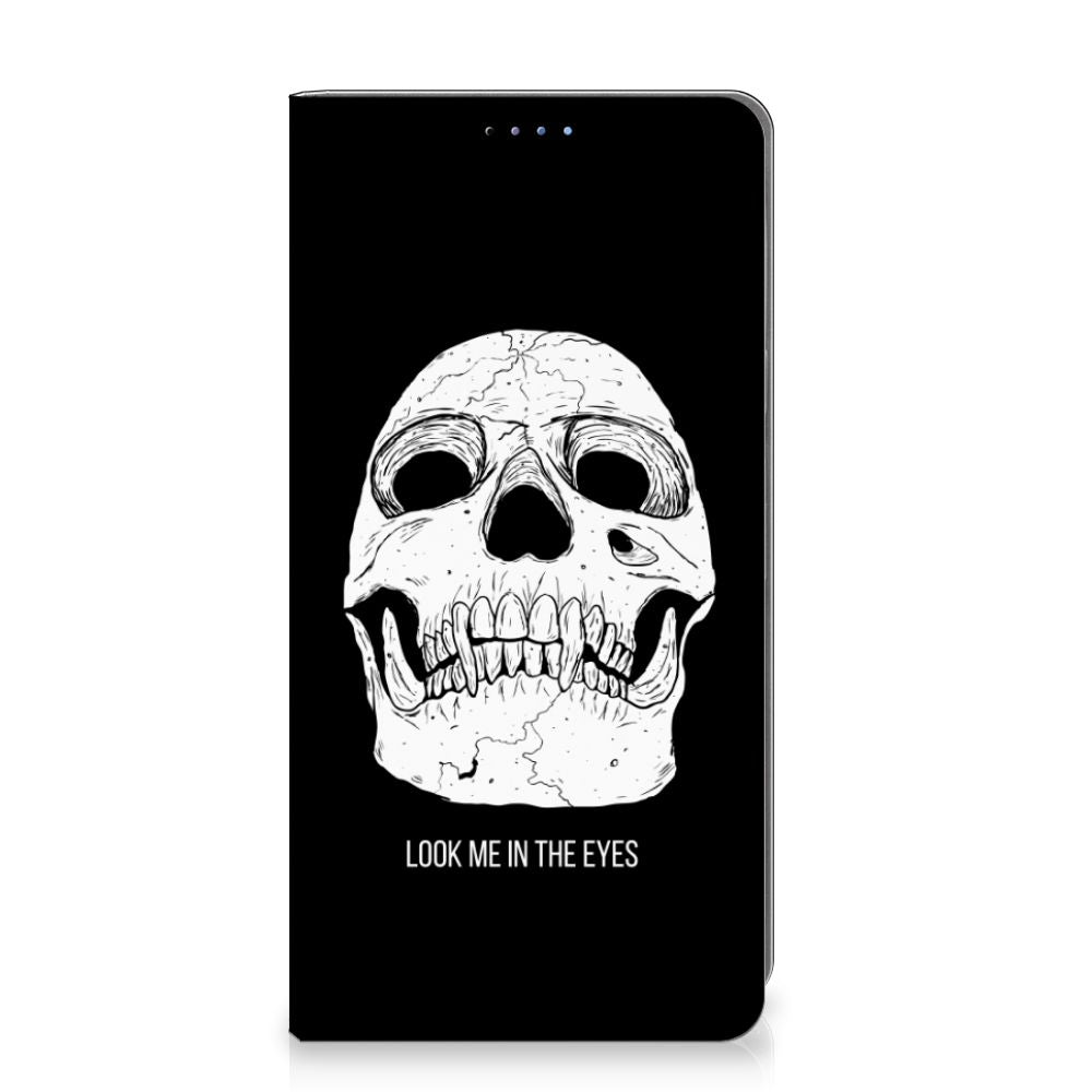 Mobiel BookCase Google Pixel 9 | 9 Pro Skull Eyes telefoonhoes met skull design voorkant