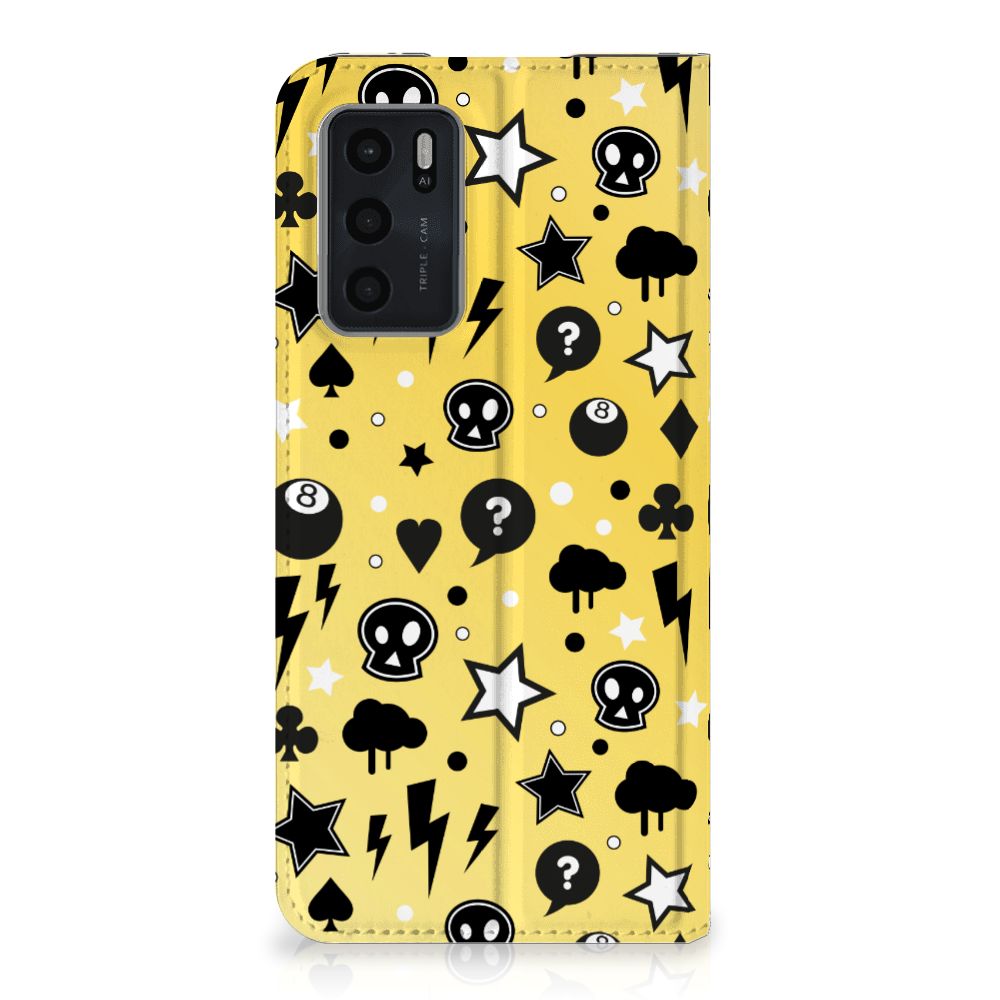 Mobiel BookCase OPPO A54s | A16 | A16s Punk Geel - B2C Telecom