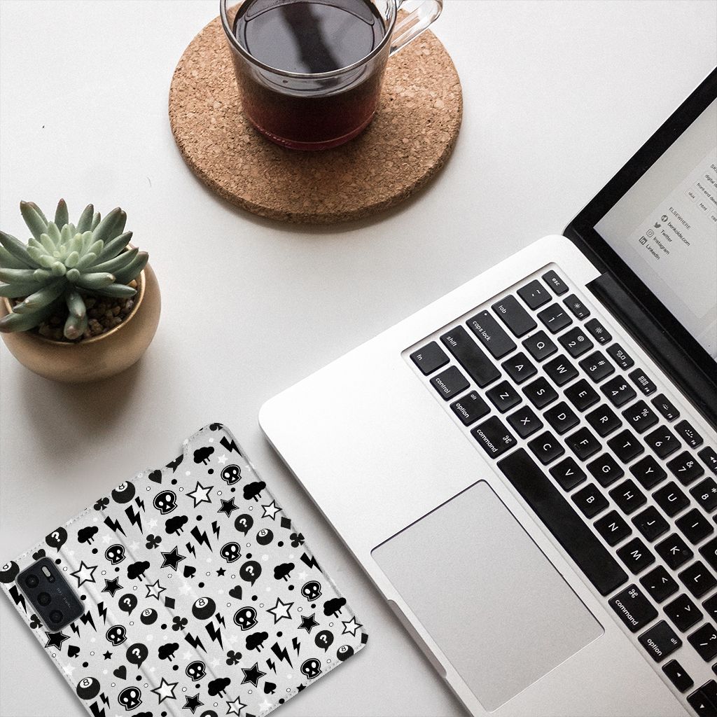 Mobiel BookCase OPPO A54s | A16 | A16s Silver Punk - B2C Telecom