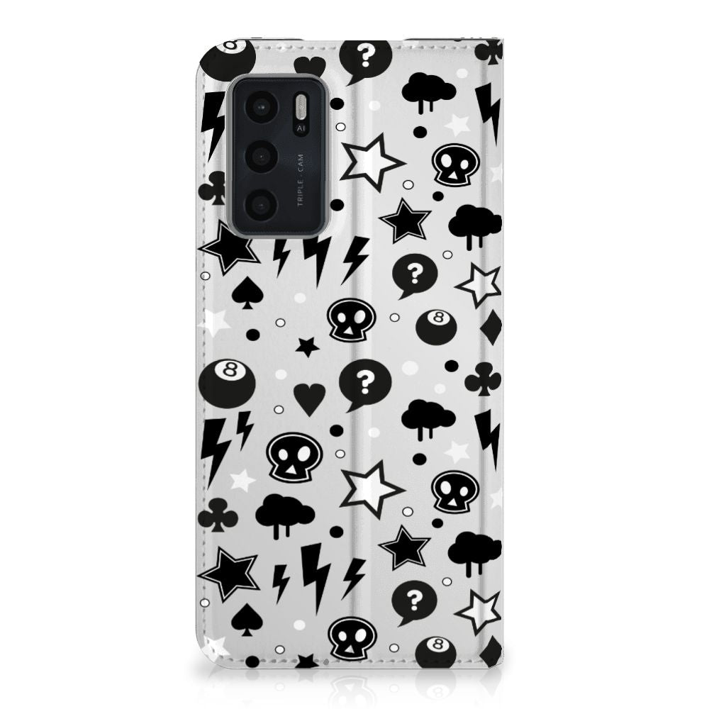 Mobiel BookCase OPPO A54s | A16 | A16s Silver Punk - B2C Telecom