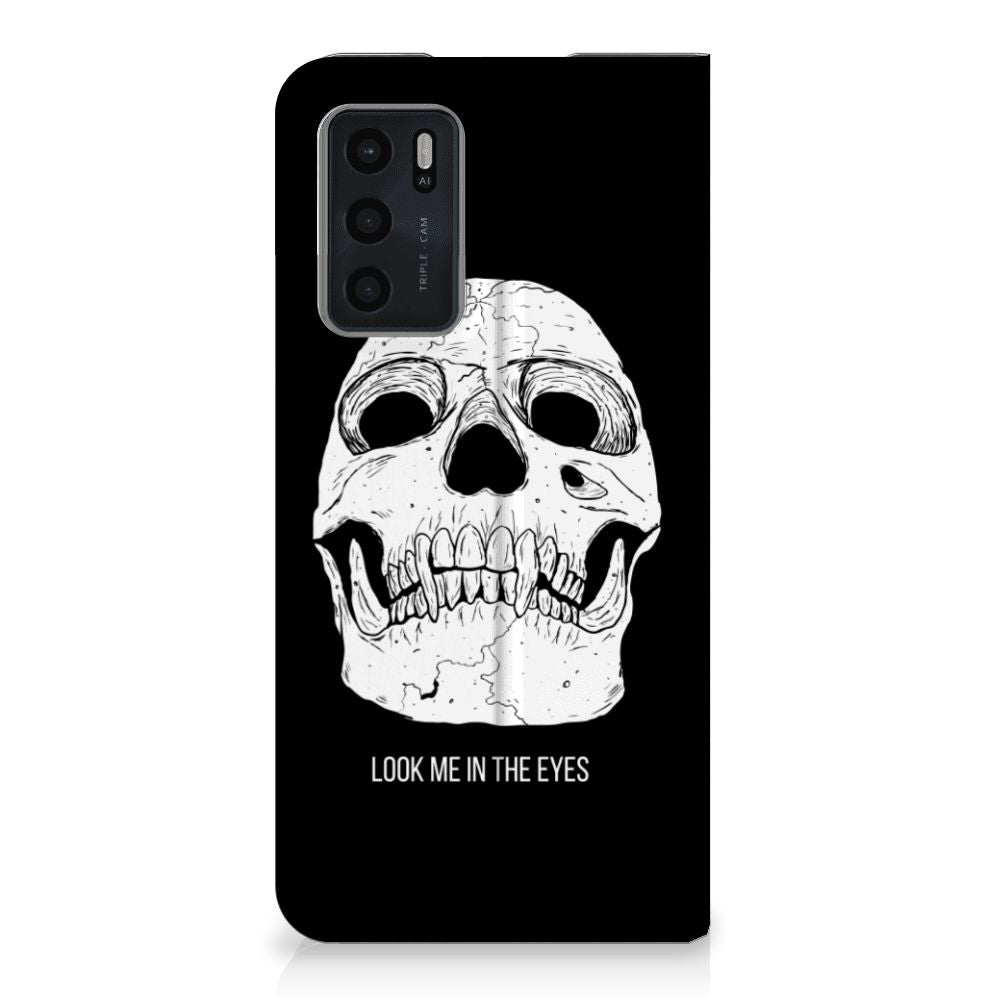 Mobiel BookCase OPPO A54s | A16 | A16s Skull Eyes - B2C Telecom