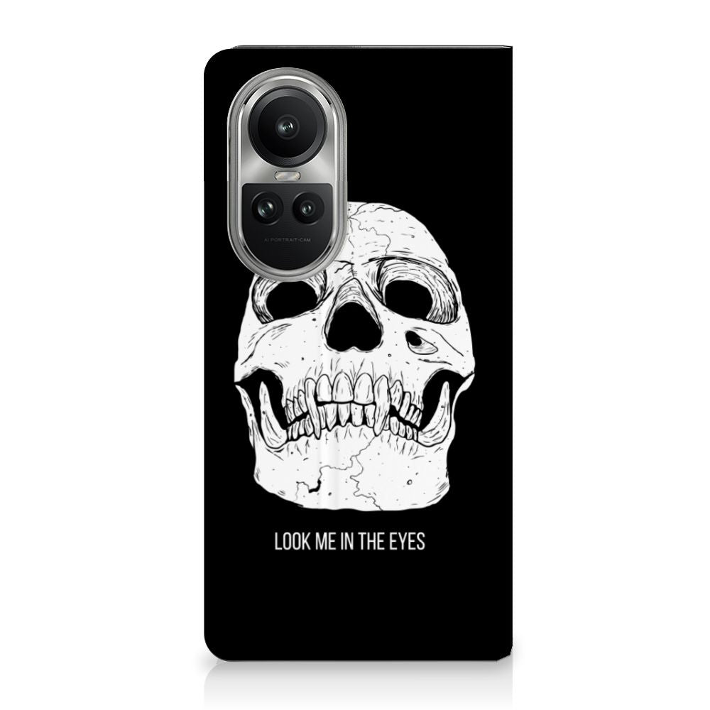 Mobiel BookCase OPPO Reno10 | 10 Pro Skull Eyes design voorkant