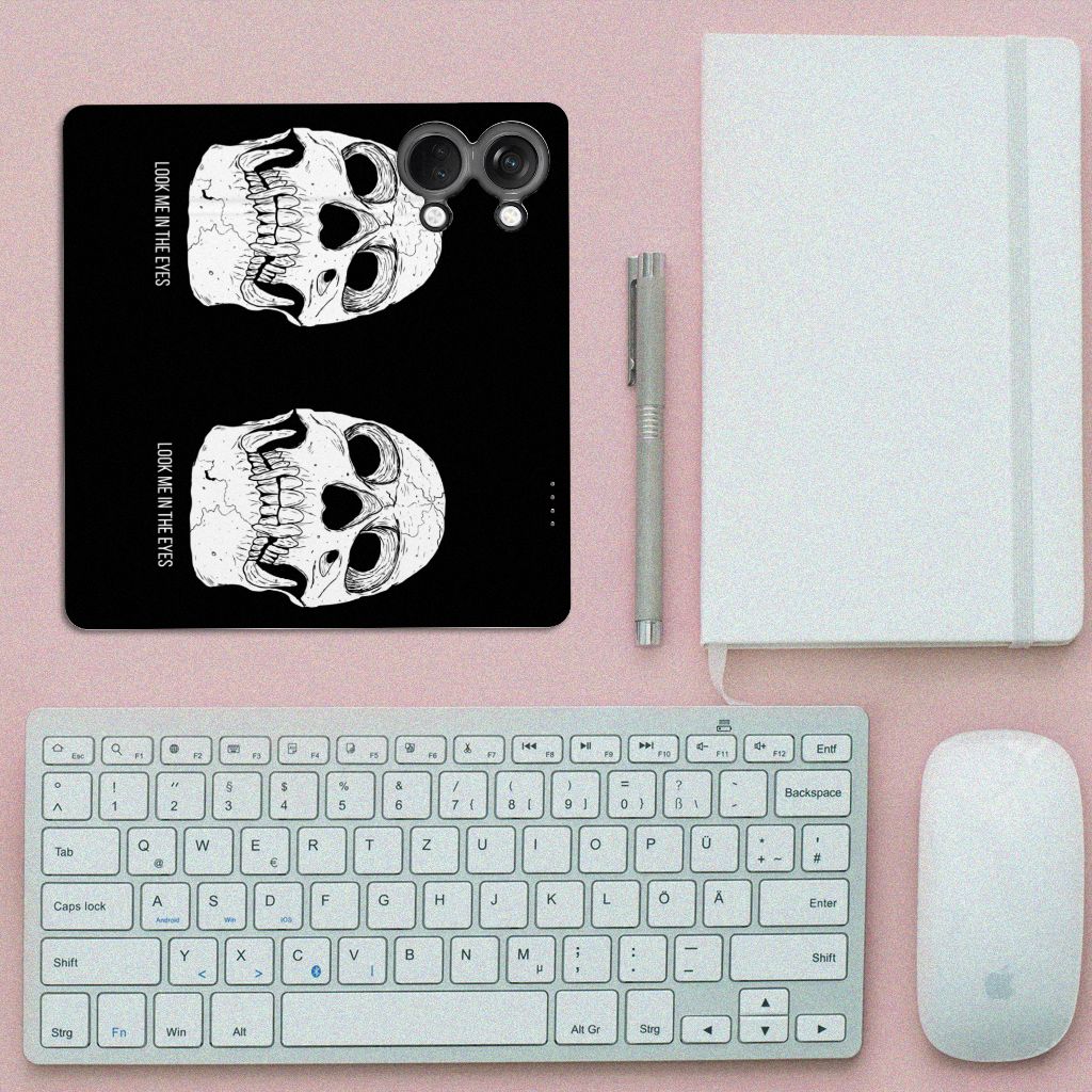 Mobiel BookCase OnePlus Nord 3 Skull Eyes design voorkant