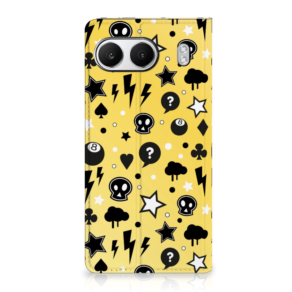 OnePlus Nord 4 Mobiel BookCase Punk Geel frontaanzicht