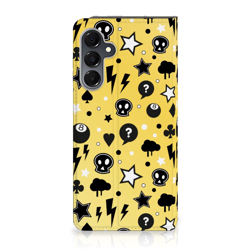 Mobiel BookCase Samsung Galaxy A16 5G/4G Punk Geel design Punk Geel aanzicht