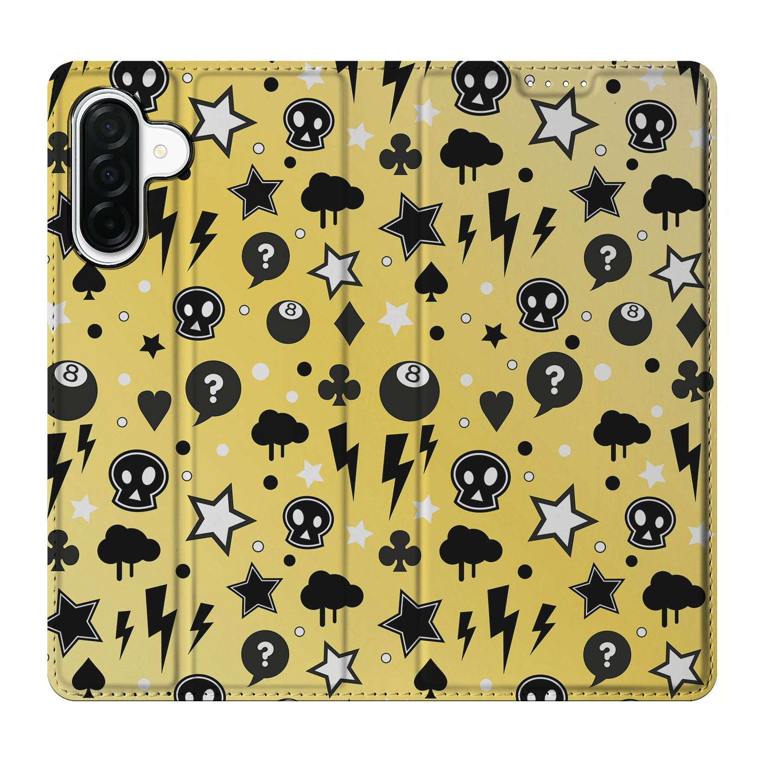 Samsung Galaxy A26 Mobiel BookCase Punk Geel voorkant design