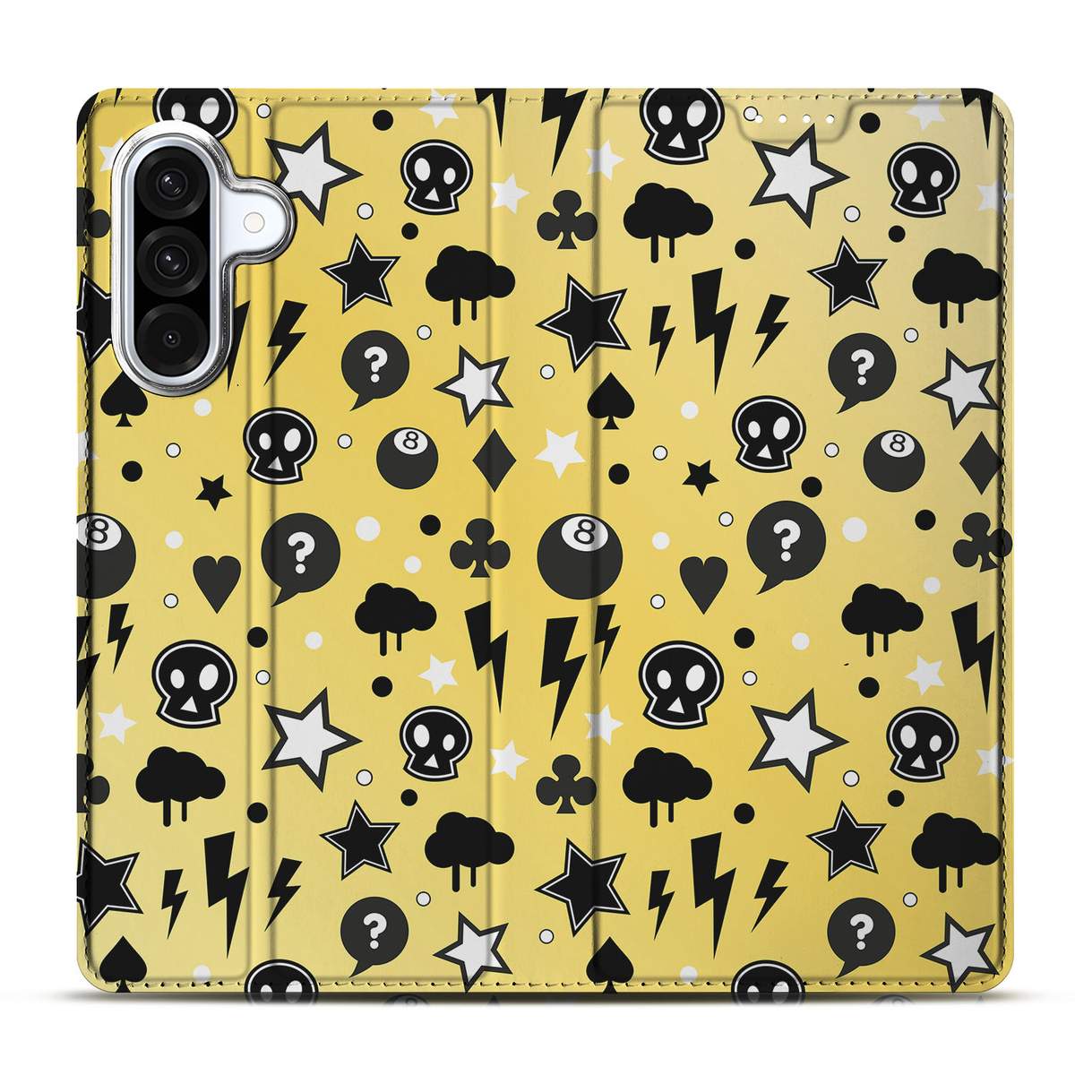Mobiel BookCase Samsung Galaxy A56 | A36 Punk Geel design Punk Geel voorkant