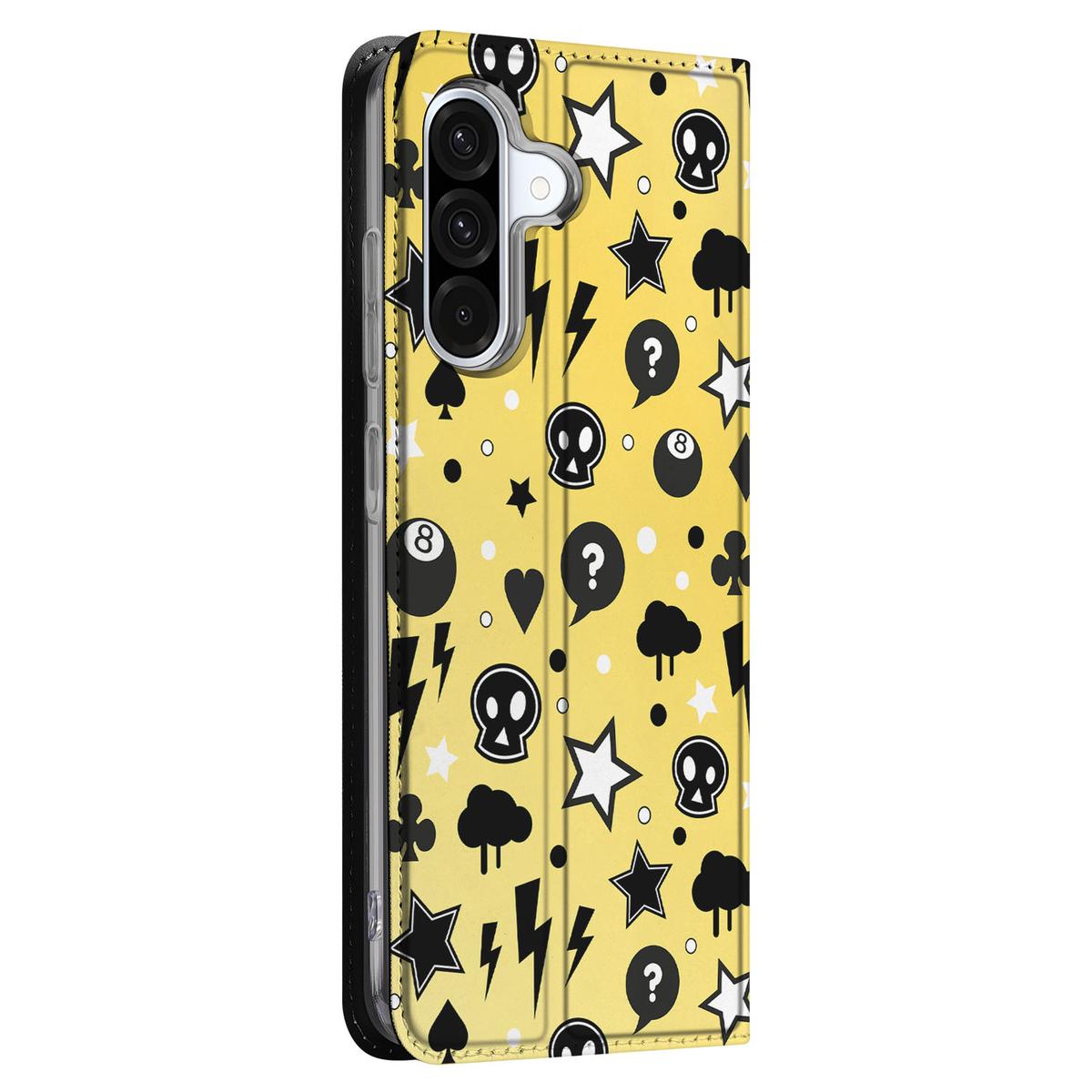 Samsung Galaxy A56 A36 Mobiel BookCase Punk Geel zijkant