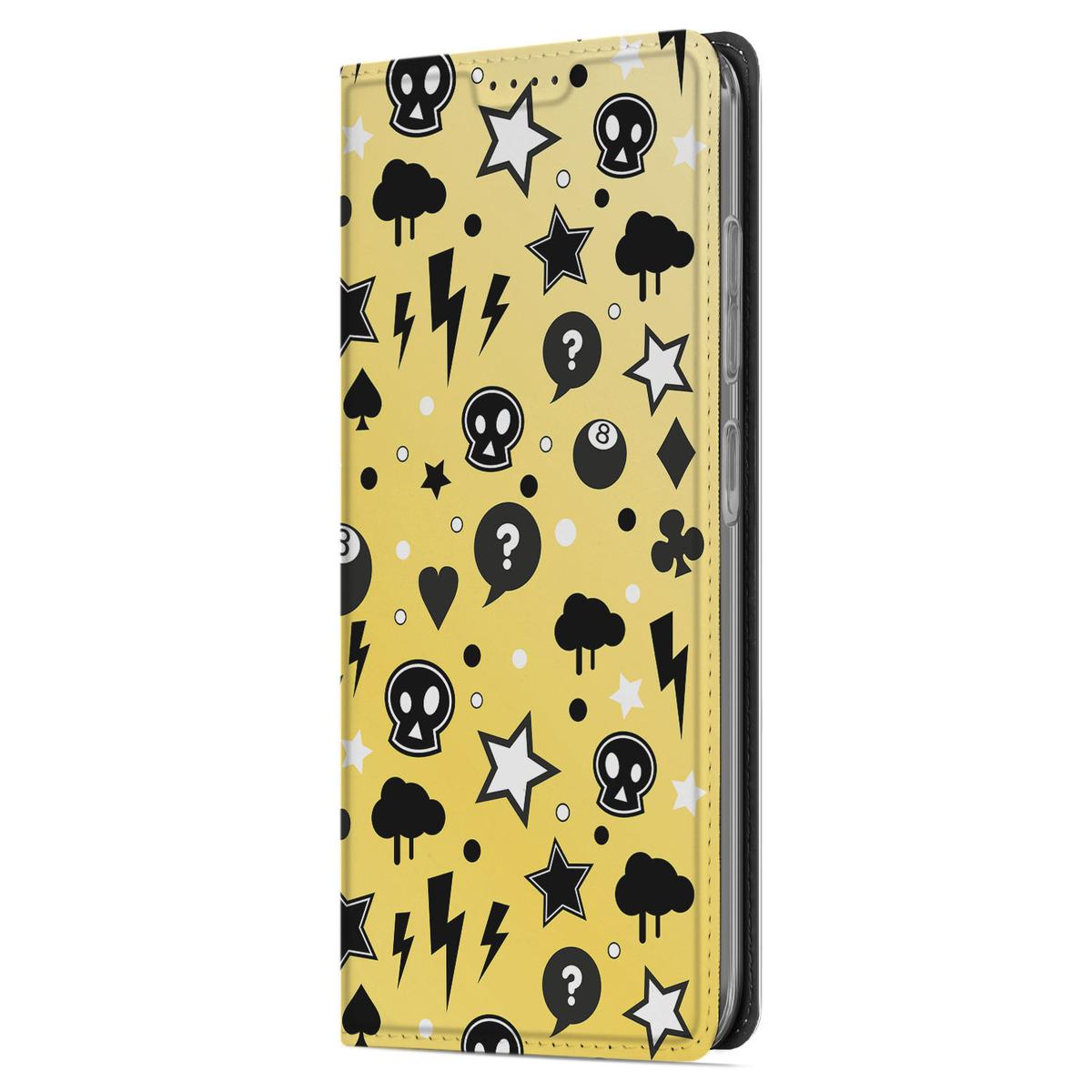 Samsung Galaxy A56 A36 Mobiel BookCase Punk Geel zijaanzicht