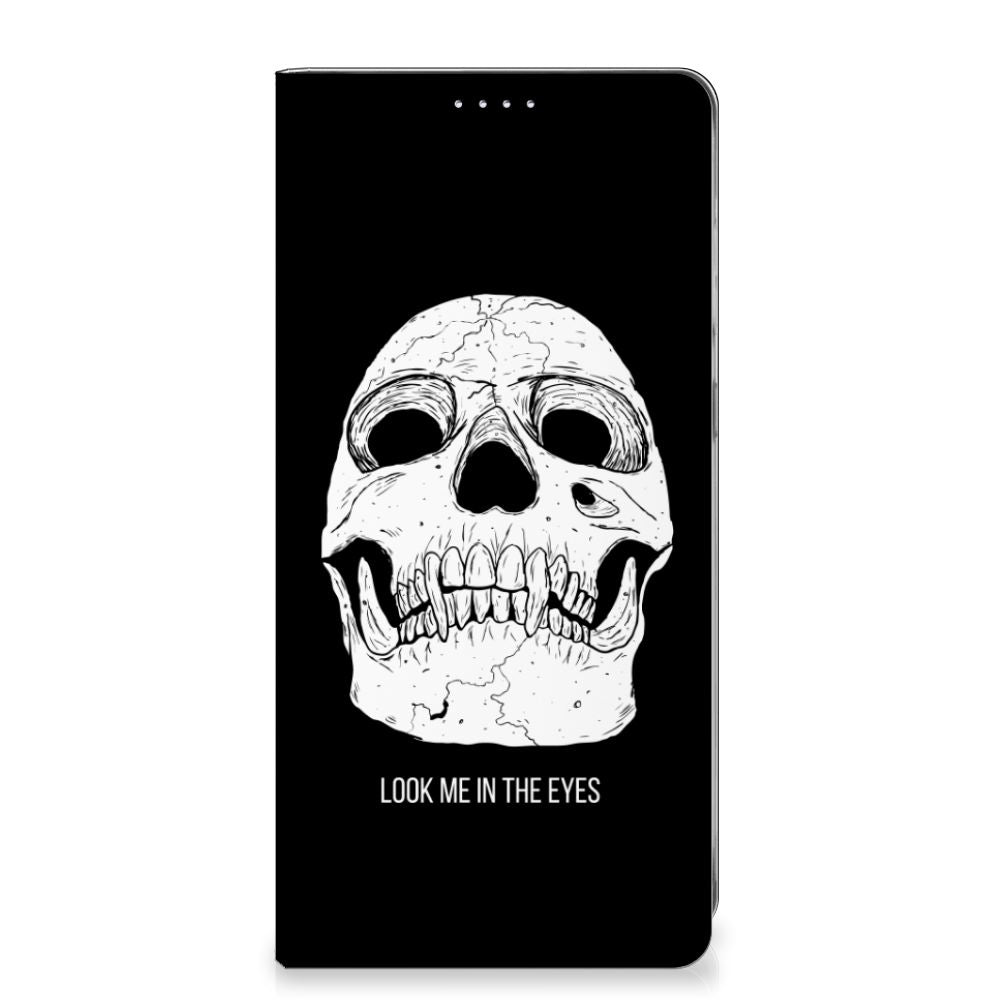 Mobiel BookCase Samsung Galaxy A56 | A36 Skull Eyes voorkant ontwerp
