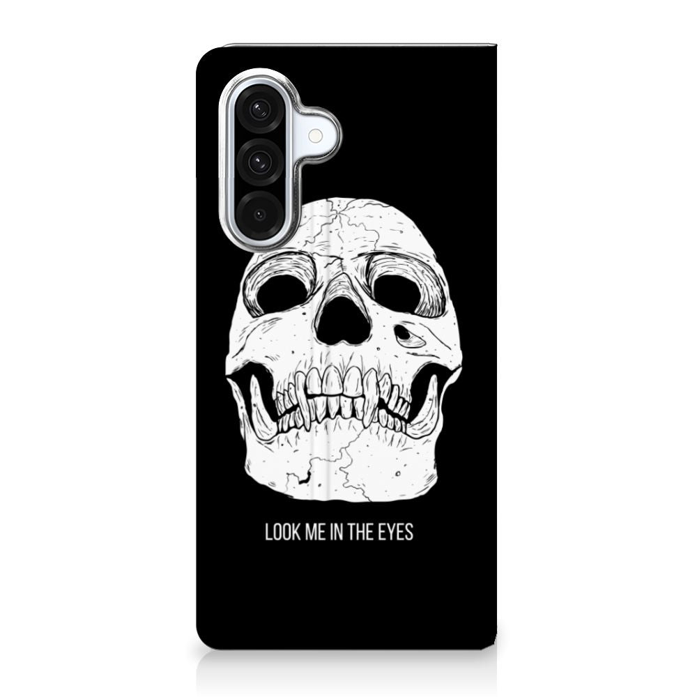 Mobiel BookCase Samsung Galaxy A56 | A36 Skull Eyes voorkant skull design