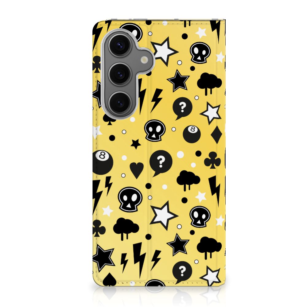 Samsung Galaxy S24FE Mobiel BookCase Punk Geel voorkant