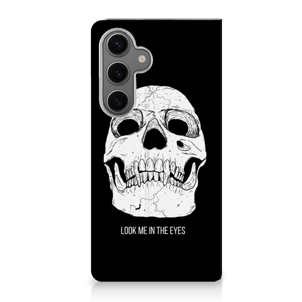 Samsung Galaxy S24FE Mobiel BookCase Skull Eyes voorkant