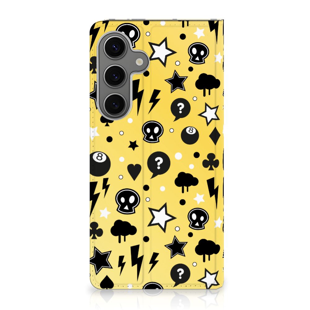 Samsung Galaxy S25 Plus Mobiel BookCase Punk Geel voorkant design