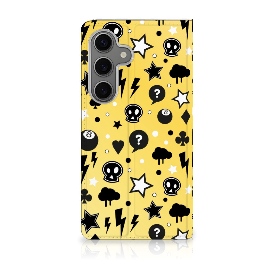 Samsung Galaxy S25 Mobiel BookCase Punk Geel voorkant