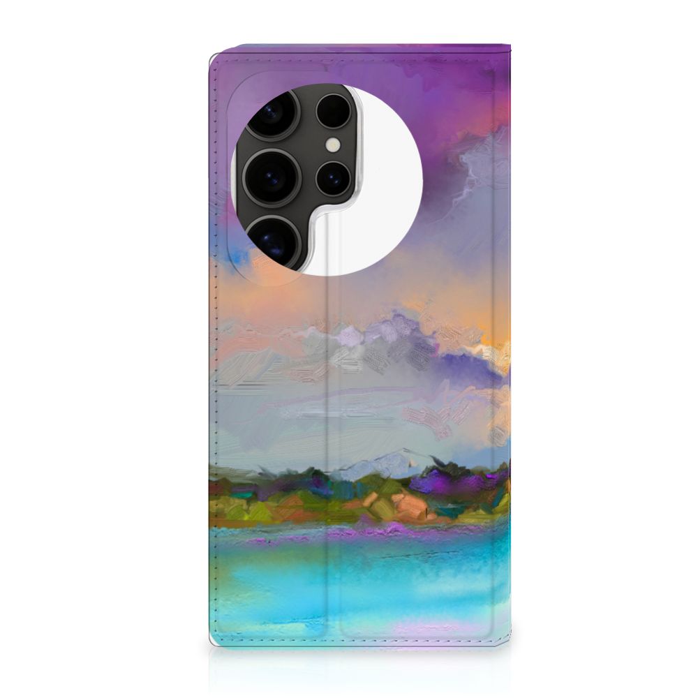 Mobiel BookCase Samsung Galaxy S25 Ultra Skull Eyes kunstzinnig uitzicht