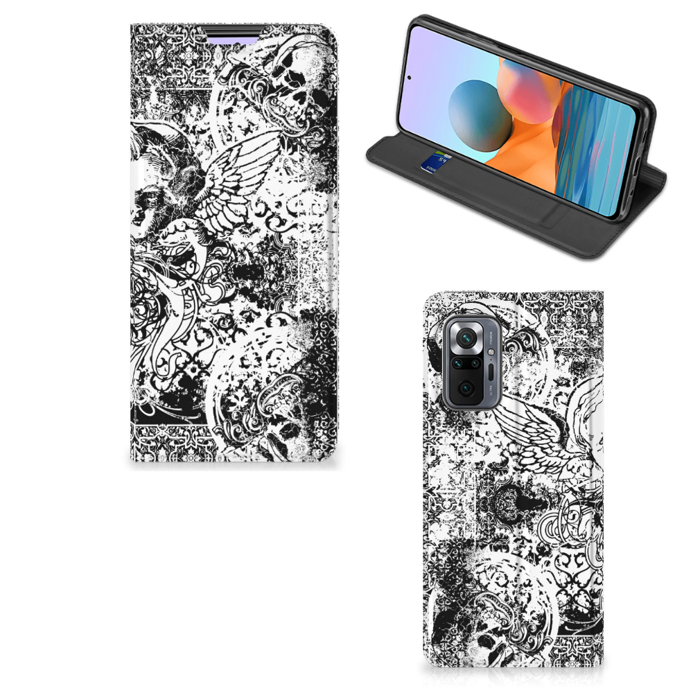 Mobiel BookCase Xiaomi Redmi Note 10 Pro Skulls Angel