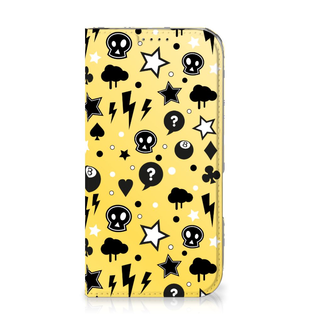 B2C Telecom iPhone 16 Mobiel BookCase Punk Geel voorkant