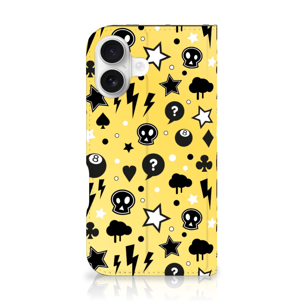B2C Telecom Mobiel BookCase iPhone 16 Punk Geel achterzijde
