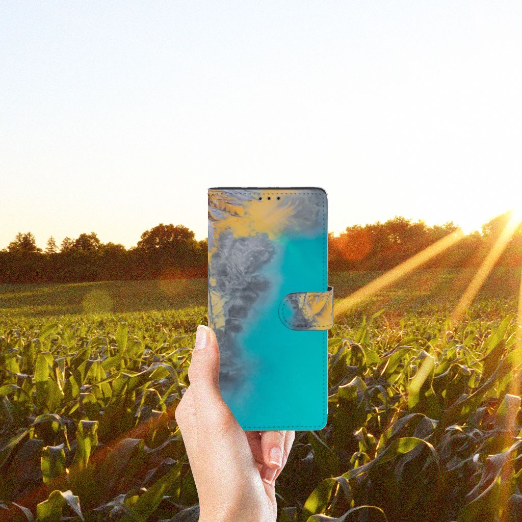 Motorola Edge 20 Lite Bookcase Marble Blue Gold