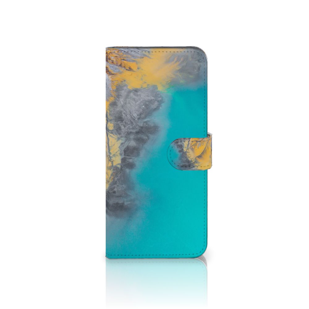 Motorola Edge 20 Lite Bookcase Marble Blue Gold