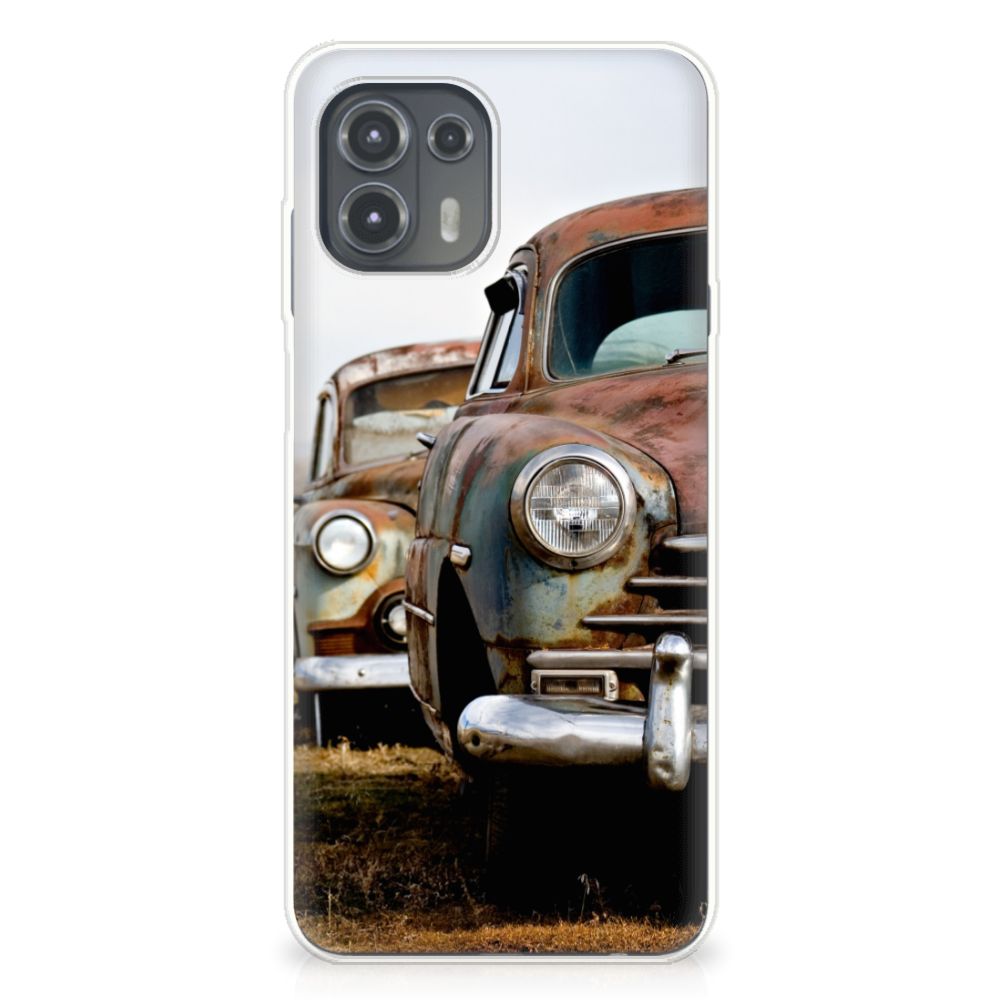 Motorola Edge 20 Lite Siliconen Hoesje met foto Vintage Auto auto design vintage aanzicht