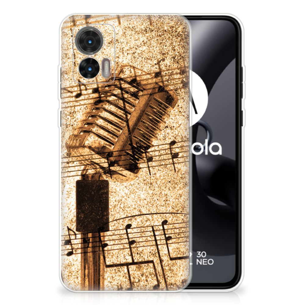 Motorola Edge 30 Neo Siliconen Hoesje met foto Bladmuziek B2C Telecom