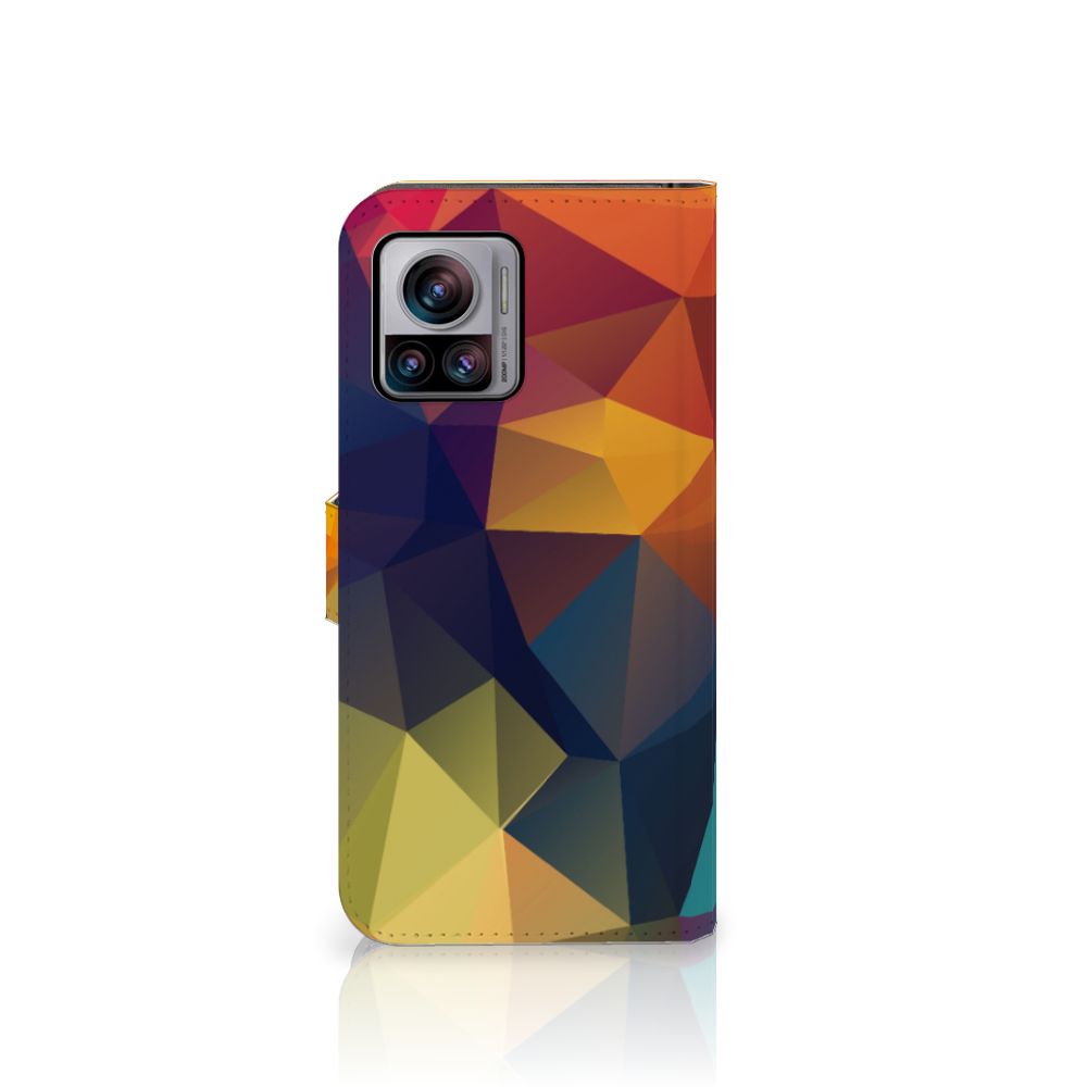 Motorola Edge 30 Ultra Book Case Polygon Color design kleurvol geometrisch