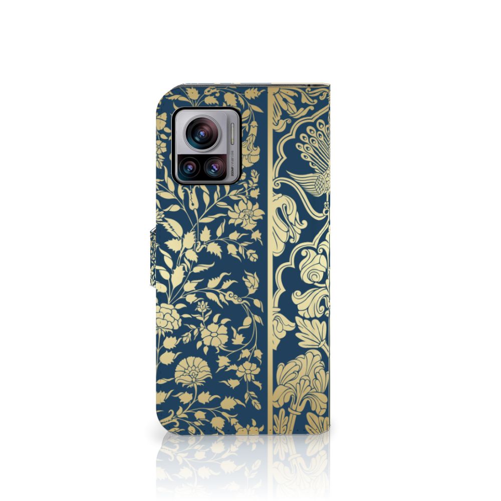 Motorola Edge 30 Ultra Hoesje Beige Flowers design beige bloemen aanzicht