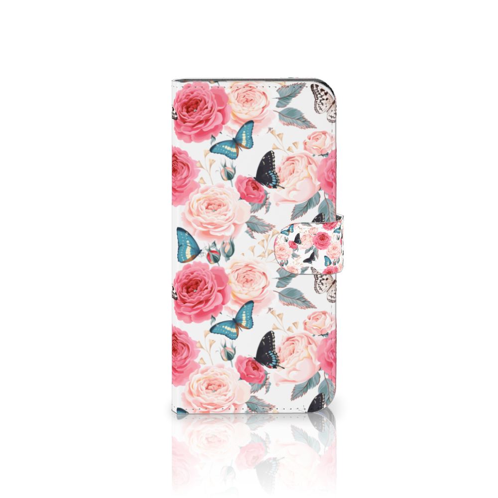 Motorola Edge 30 Ultra Hoesje Butterfly Roses hoesje design vlinders rozen aanzicht