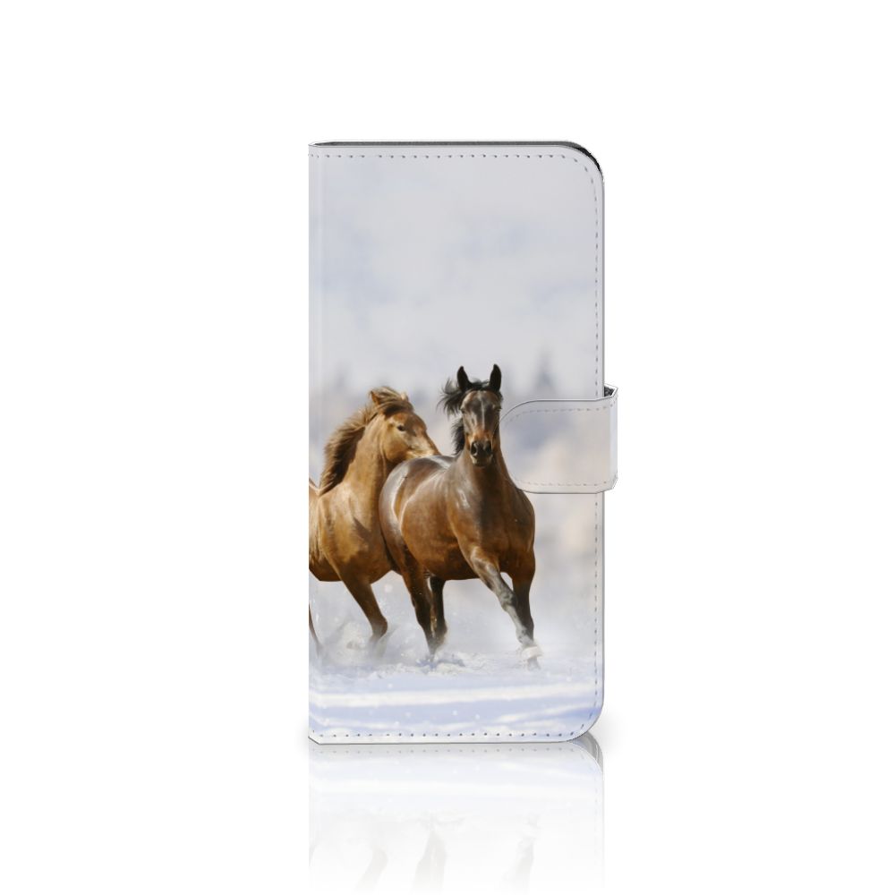 Motorola Edge 30 Ultra Telefoonhoesje met Pasjes Paarden paarden silhouet bookcase voorkant