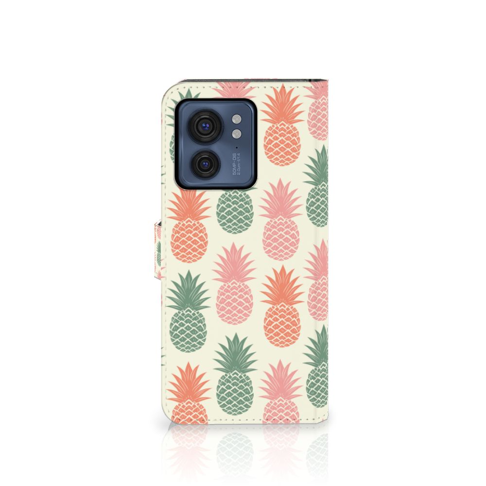 Motorola Edge 40 Book Cover Ananas telefoonhoesje ananas design voorkant