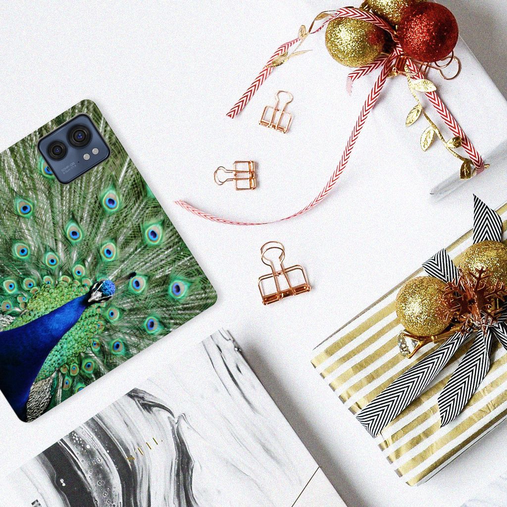 Motorola Edge 40 Hoesje maken Pauw design pauw aanzicht