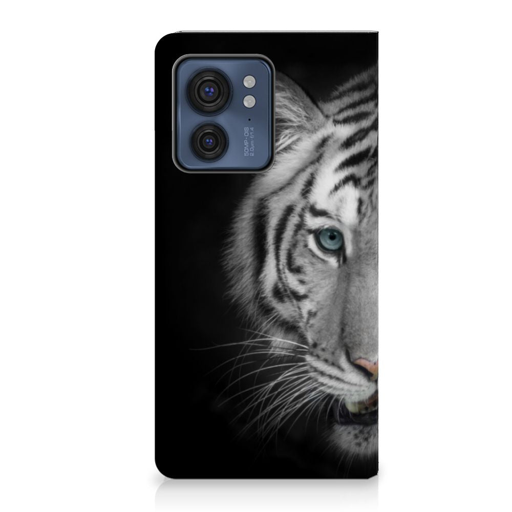 Motorola Edge 40 hoesje maken Tijger beschermhoes tijgerdesign zwart wit