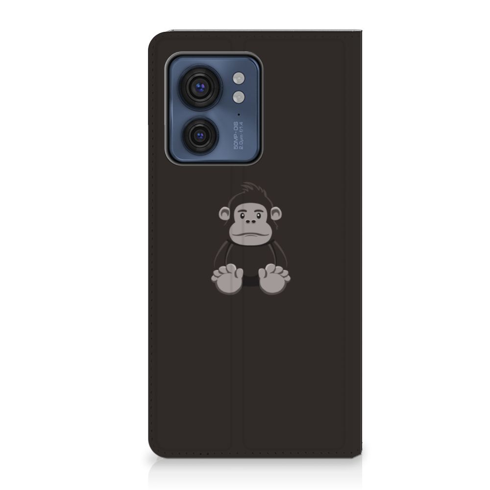 Motorola Edge 40 Magnet Case Gorilla met schattige aapvorm, perfect cadeau voor gebruiksgemak en bescherming.