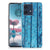 Motorola Edge 40 Neo Bumper Hoesje Wood Blue achterkant blauw hout