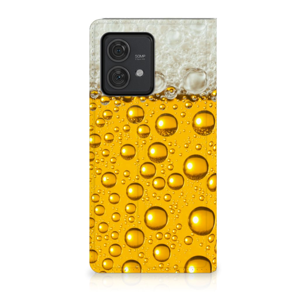 Motorola Edge 40 Neo Flip Style Cover Bier bierprint voorkant