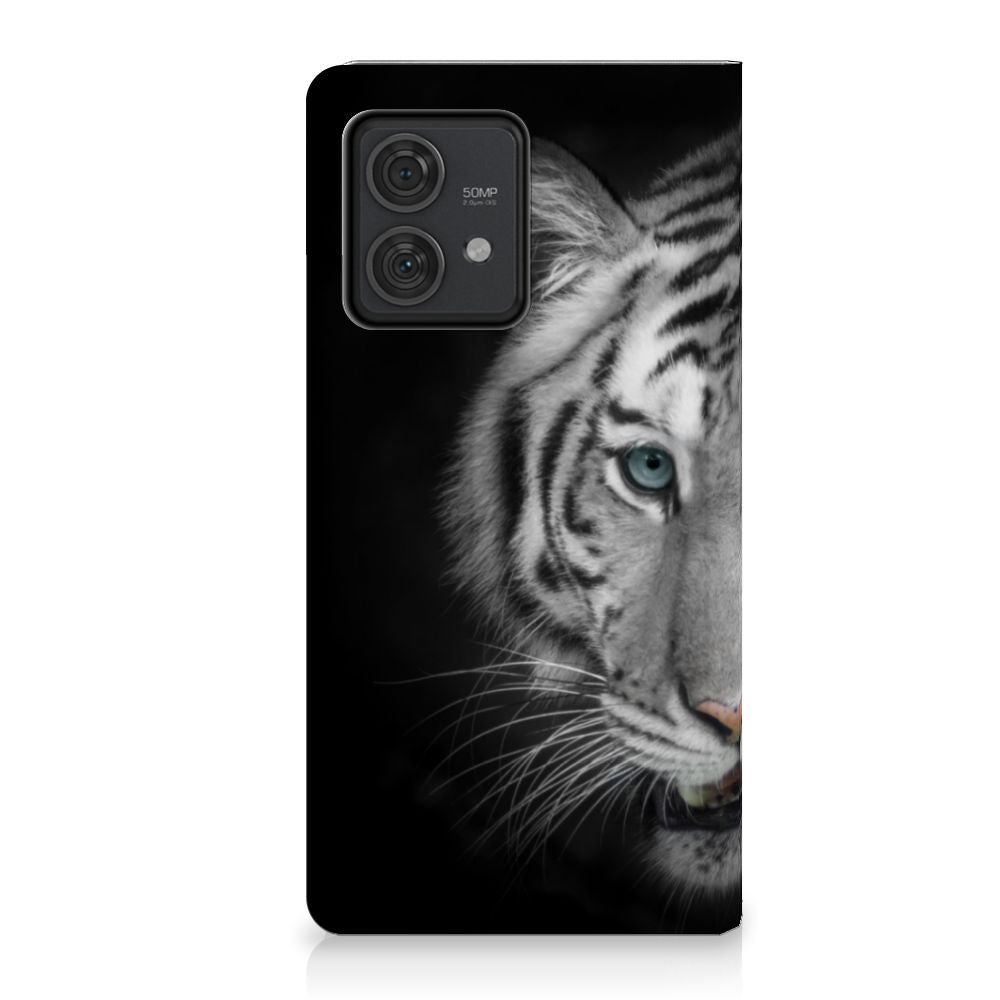 Motorola Edge 40 Neo Hoesje maken Tijger case design witte tijger aanzicht