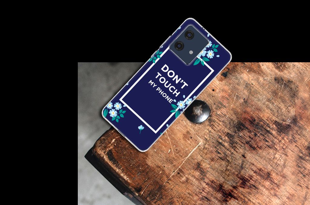 Motorola Edge 40 Neo Silicone-hoesje Flowers Blue DTMP achterzijde