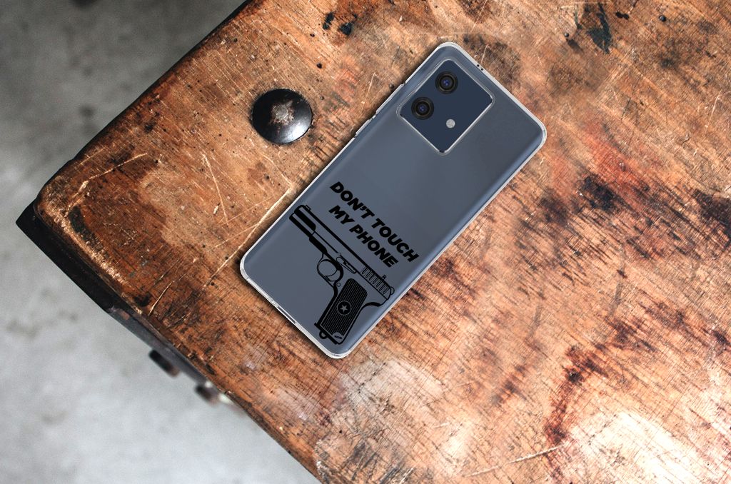 Motorola Edge 40 Neo Silicone-hoesje Pistol DTMP bovenaanzicht