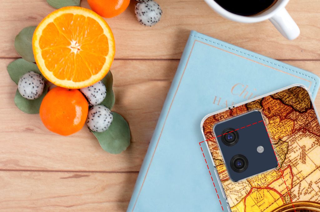 Motorola Edge 40 Neo Siliconen Back Cover Kompas design kompas bovenaanzicht