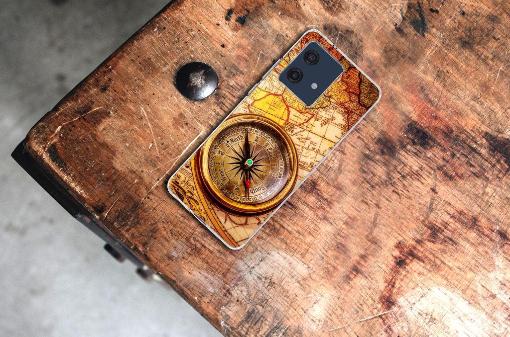 Motorola Edge 40 Neo Siliconen Back Cover Kompas rugkant kompas design