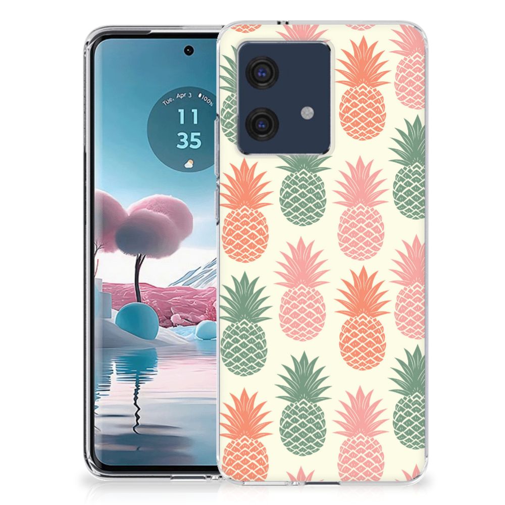 Motorola Edge 40 Neo Siliconen Case Ananas design ananas aanzicht