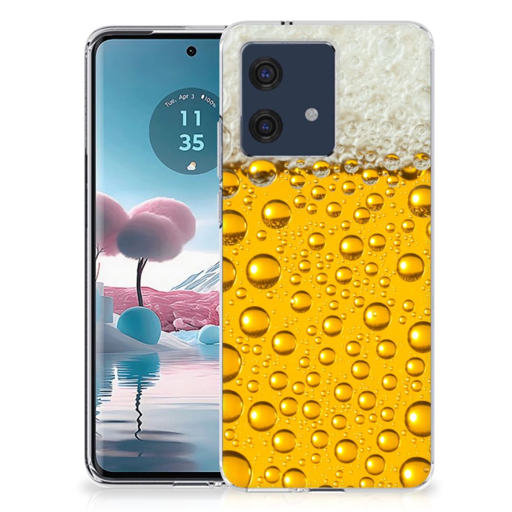 Motorola Edge 40 Neo Siliconen Case Bier bierprint achterzijde zijkanten