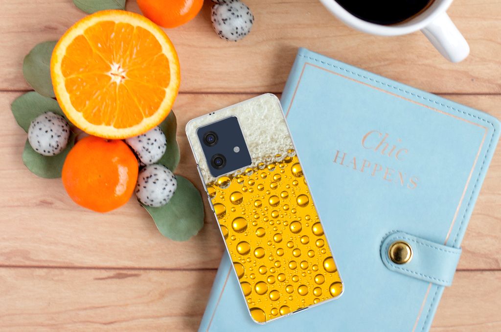 Motorola Edge 40 Neo Siliconen Case Bier design bierprint bovenaanzicht