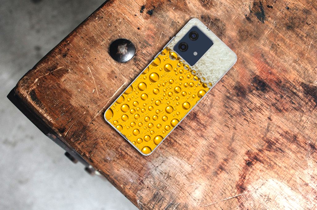 Motorola Edge 40 Neo Siliconen Case Bier bierprint tpu case achterzijde