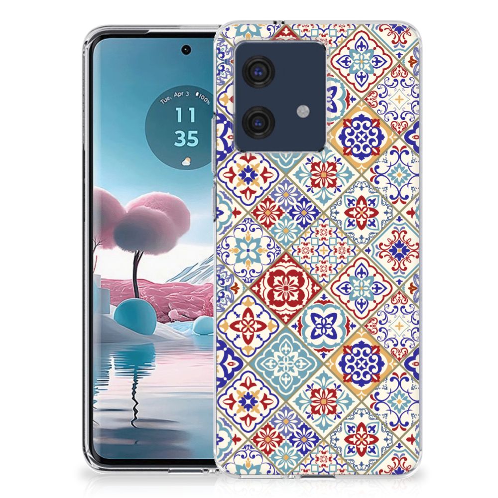 Motorola Edge 40 Neo TPU Siliconen Hoesje Tiles Color met een kleurrijk design voor bescherming en gebruiksgemak.