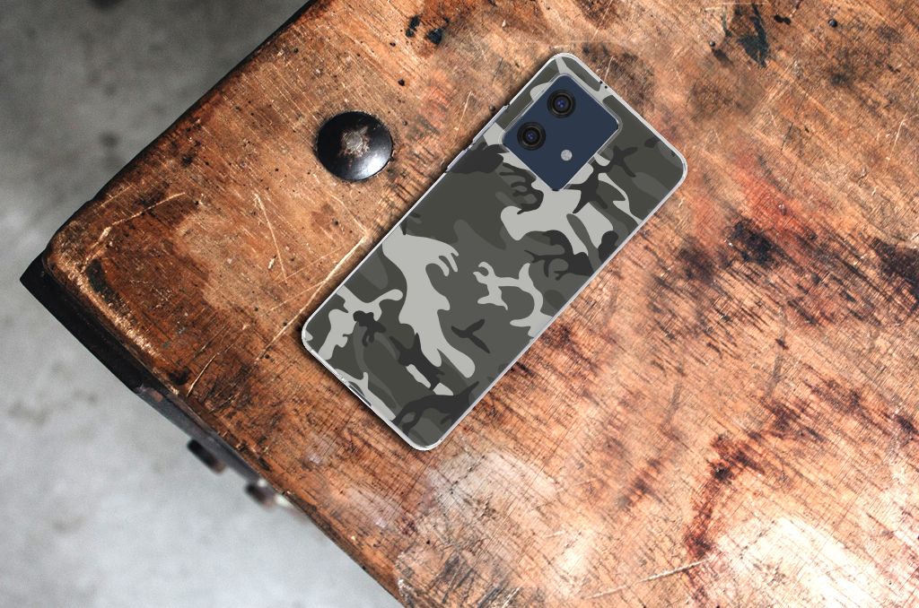 Motorola Edge 40 Neo TPU bumper Army Light camouflage design bovenaanzicht